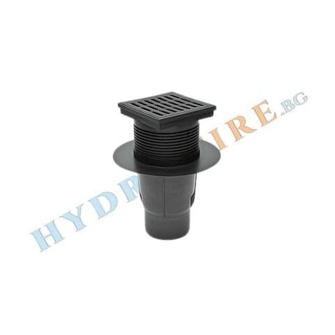 Подов сифон прав с пластмасова решетка 150 х 150