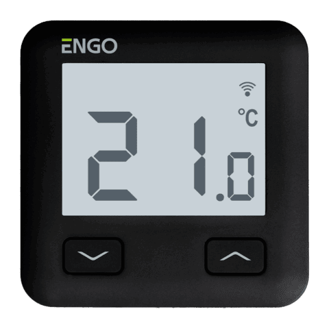 ENGO Термостат, жичен, черен, работи и с Wi Fi (приложение ENGO/TUYA), захранване 230 V, подходящ за подово, отопление