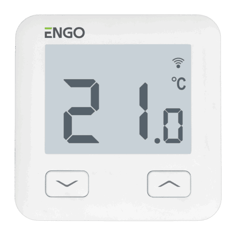 ENGO Термостат, жичен, бял, работи и с Wi Fi (приложение ENGO/TUYA), захранване 230 V, подходящ за подово, отопление