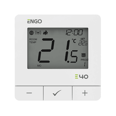 ENGO Програмируем термостат бял цифров Smart, жичен със ZigBee комуникация, захранване 230V, вградено реле ON-OFF, работи и с ETRV