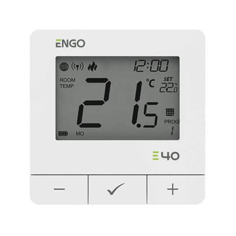 ENGO Програмируем термостат бял цифров Smart, безжичен със ZigBee комуникация, захранване батерия 2xAA , работи и с ETRV