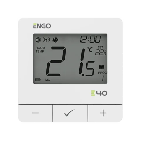 ENGO Програмируем термостат бял цифров Smart, безжичен със ZigBee комуникация, захранване батерия 2xAA , работи и с ETRV