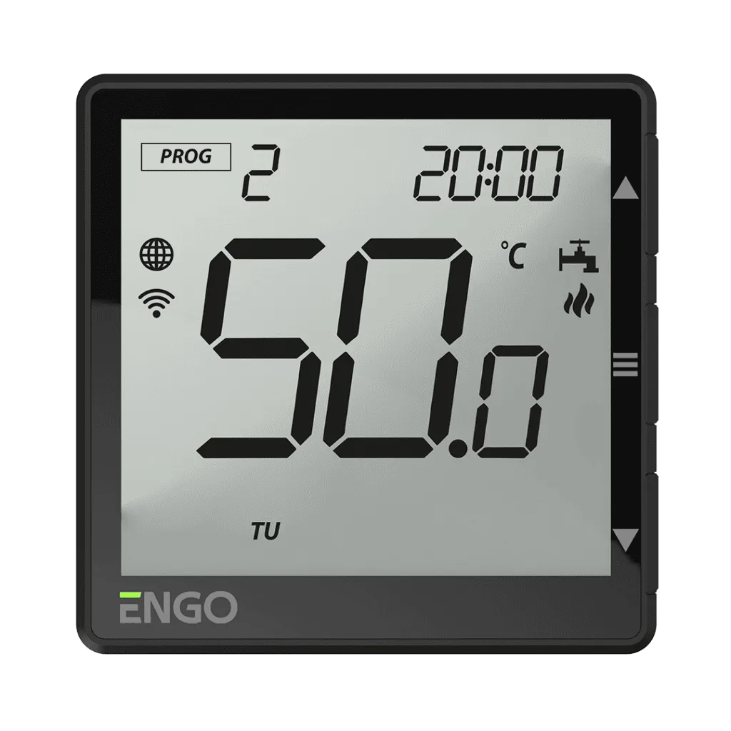 ENGO Програмируем таймер за водонагреватели черен, 230V AC, изход NO/COM/NC, 5(2)A