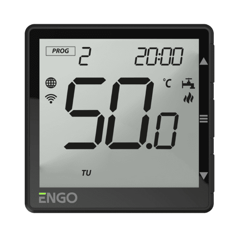 ENGO Програмируем таймер за водонагреватели черен, 230V AC, изход NO/COM/NC, 5(2)A