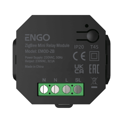 ENGO ZigBee смарт реле и усилвател, захранване и 1 изход 230VAC