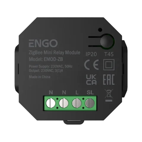 ENGO ZigBee смарт реле и усилвател, захранване и 1 изход 230VAC