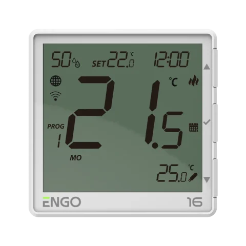 ENGO програмируем термостат Wi-Fi (приложение ENGO/TUYA) бял, захранване 230 V, изход 16A