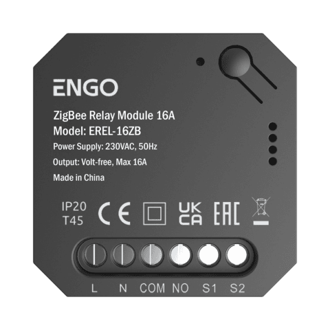 ENGO ZigBee смарт реле , 1х16A безнапреженов NO-COM или 230VAC, вход безнапреженов NO-COM, измерва и температура с EFS300