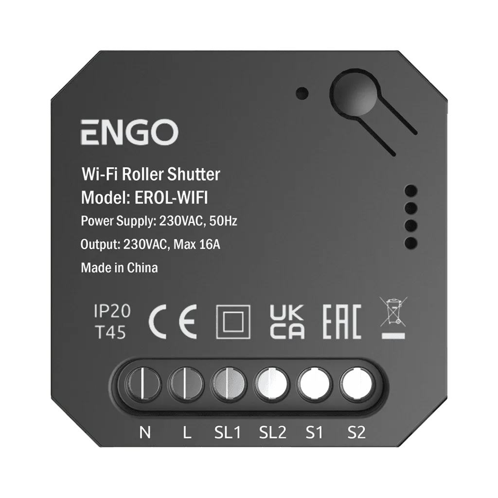 ENGO WiFi Реле за Ролетни Щори, 2x16A изходи, захранване 230VAC