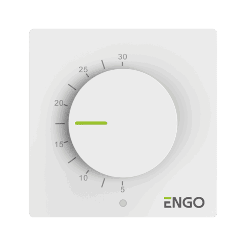 ENGO Термостат електронен, жичен, бял, захранване 230 V,
за подово, отопление / охлаждане