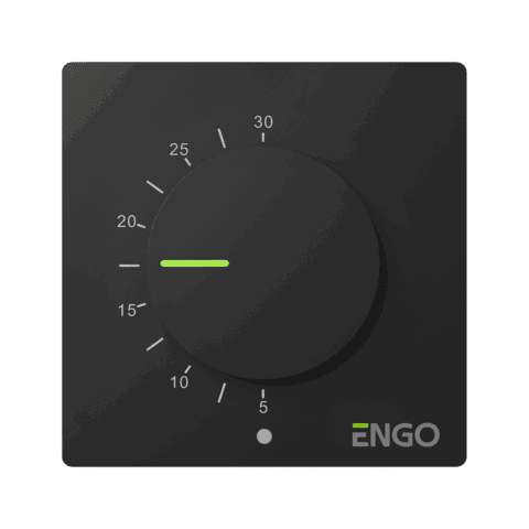 ENGO Термостат електронен, жичен, черен, захранване 230 V,
за подово, отопление / охлаждане