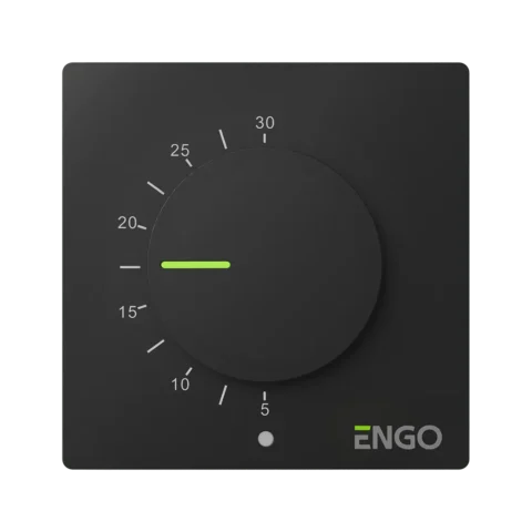ENGO Термостат електронен, жичен, черен, захранване 230 V,
за подово, отопление / охлаждане