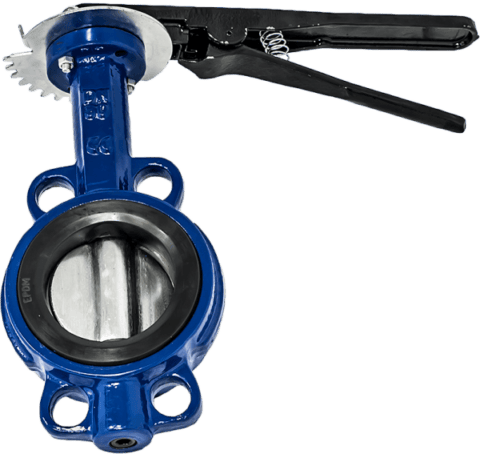 Бътерфлай кран PN16 чугун – 35 kg / DN300 / A 337 / B 242 / C 76 / PCD 410 / K 125 / E 102 / n - фd 12 - 26