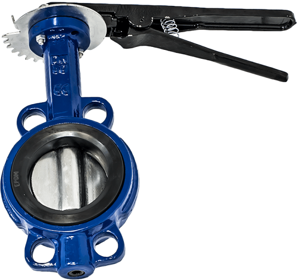 Бътерфлай кран PN16 чугун – 3,8 kg / DN50 / A 161 / B 80 / C 42 / PCD 125 / K 90 / E 70 / n - фd 4 - 18