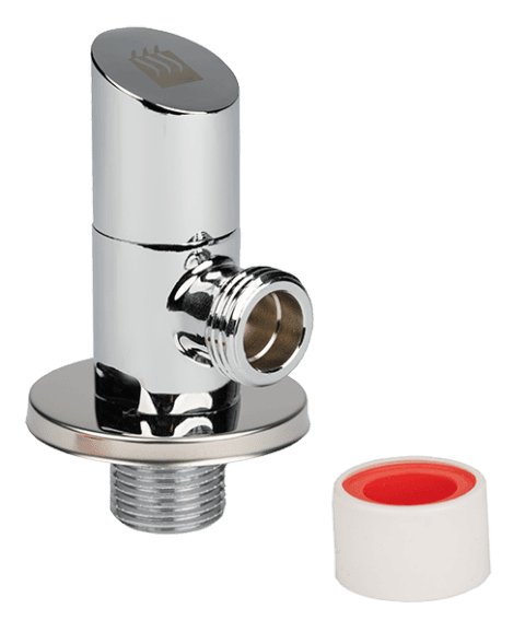 Кран ъглов Hydro 80 с розетка и тефлон, 1/2"x3/8" – 0470156