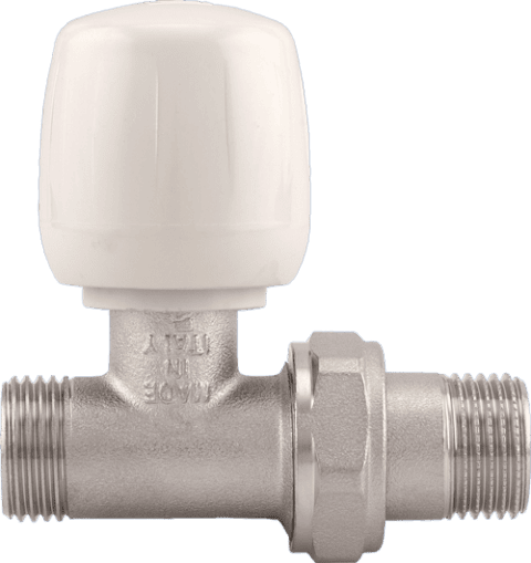 Месингов радиаторен кран 1/2" - Прав с мъжка резба за адаптор 1/2" - 16 x 2