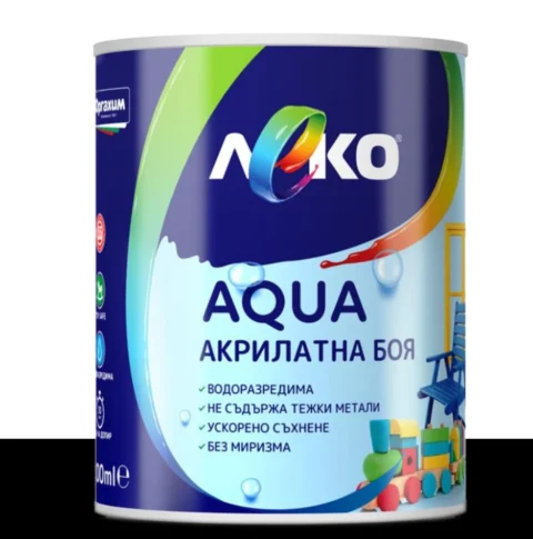 Леко AQUA акрилатна боя Gloss – Оникс — 600 мл