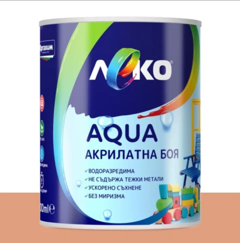 Леко AQUA акрилатна боя Satin – Корал — 600 мл