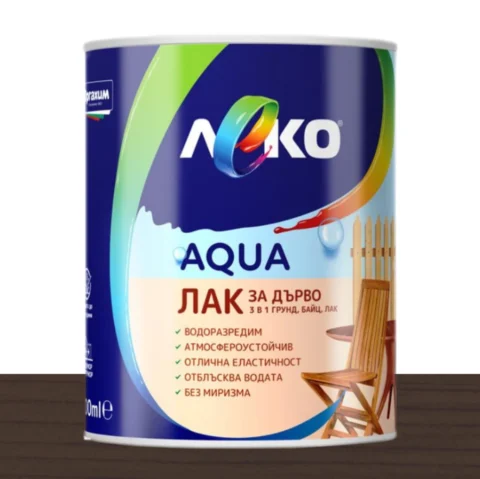 Леко AQUA лак за дърво – африкански тик — 600 мл