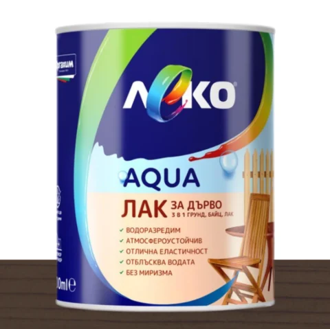 Леко AQUA лак за дърво – палисандър — 600 мл