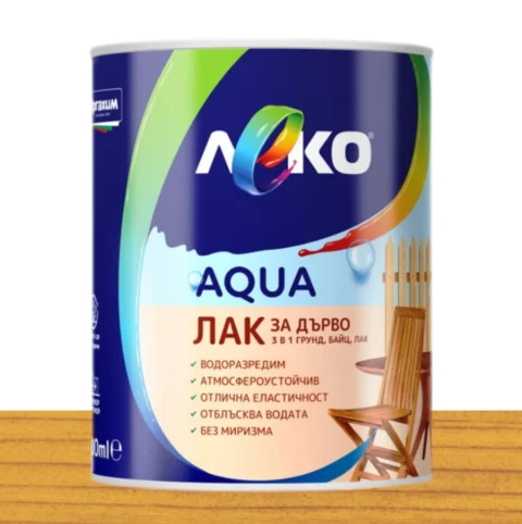 Леко AQUA лак за дърво – канадска ела — 600 мл