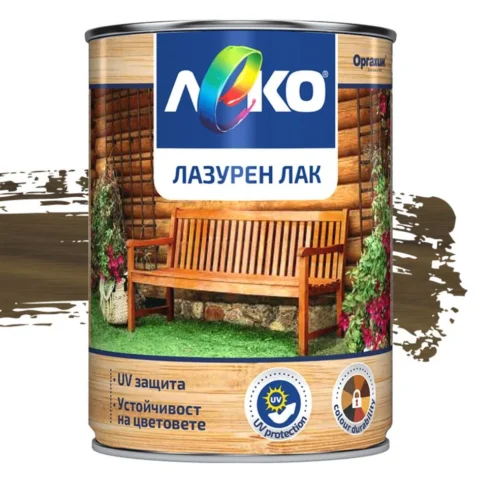 Леко лазурен лак за дърво – орех — 2.5 л